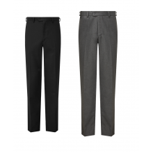 Regular Fit Flat Front Trousers Black or Grey DL958