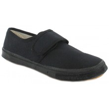 Kids Black Velcro Pumps